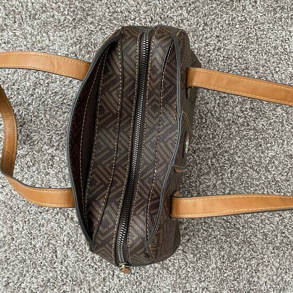 Liz Clayborne Geometric Brown Medium Envelope Handbag Shoulder Purse with Straps - Picture 10 of 13